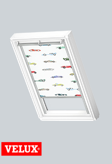 Childrens Roller (Blackout), 4654 Racing Cars - VELUX Loft Blind
